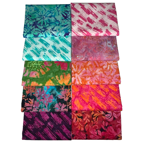 Robert Kaufman Artisan Batik "Meadow Fresh" Half-yard Bundle - 10 Fabrics, 5 Total Yards