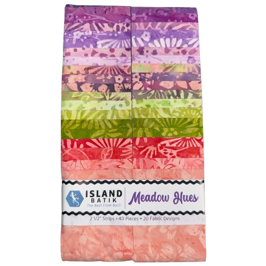 Island Batik - Meadow Hues - 20 Fabrics, 40 Total Strips