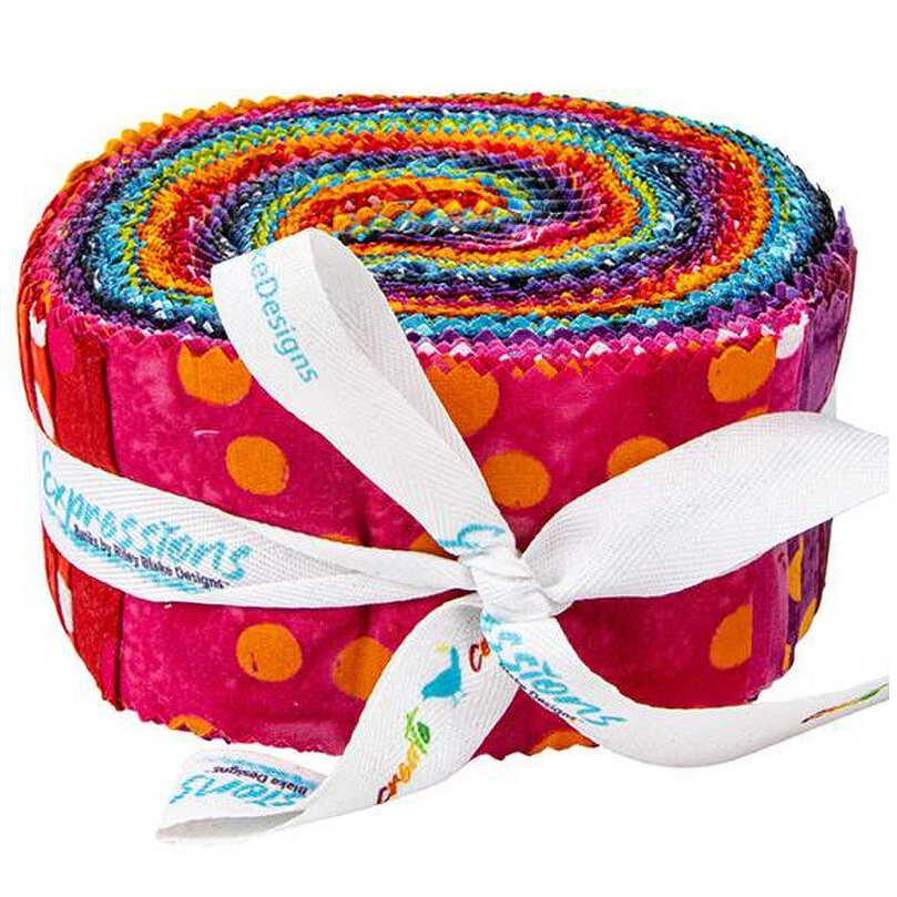 Riley Blake Expressions Batiks Neon Pop - 40 Strip Rolie Polie