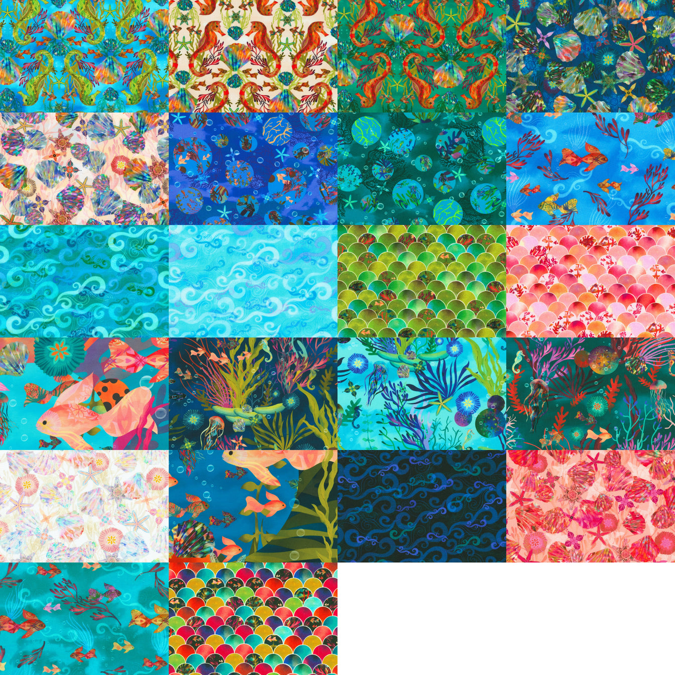 Robert Kaufman Oceanica by Christiane Marques Roll-up - 40 Strip Roll ...