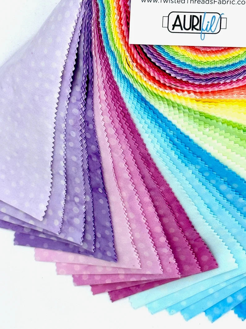 Maywood Studio - Java Batiks - Pastel Rainbow Dot - 40 Strips