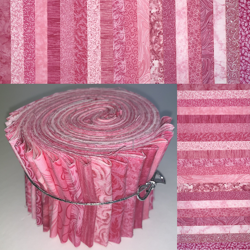 Pink Mix 2.5" Roll - 20 Fabrics, 20 Total Strips