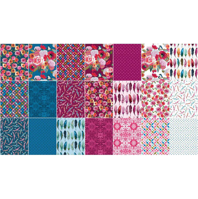 Riley Blake Poppies & Plumes 2.5" Strips - 40-Strip Rolie Polie