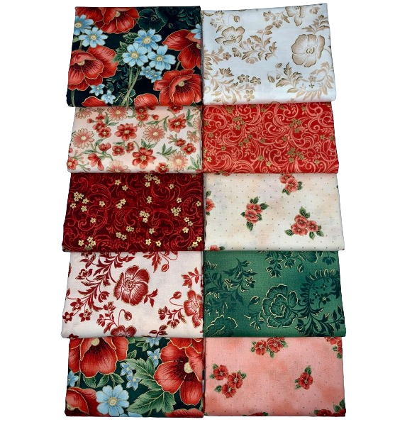 Robert Kaufman "Poppy Hill" Half-Yard Bundle - 10 Fabrics, 5 Total Yards