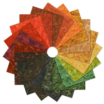 Robert Kaufman Artisan Batiks: Prisma Dyes Autumn Roll-up - 40 Total Strips