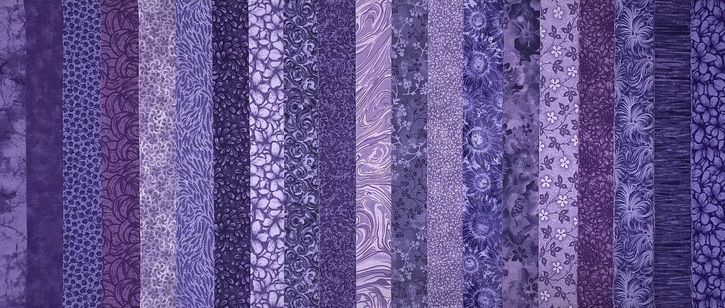 Purple Passion 2.5" Roll - 20 Fabrics, 20 Total Strips