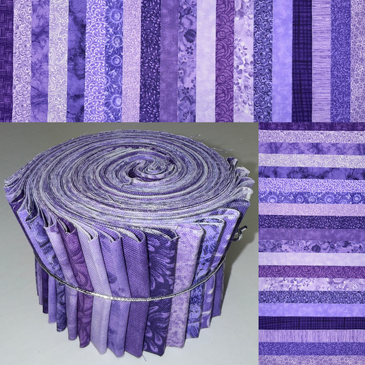 Amethyst 2.5" Strip Roll - 20 Fabrics, 20 Total Strips