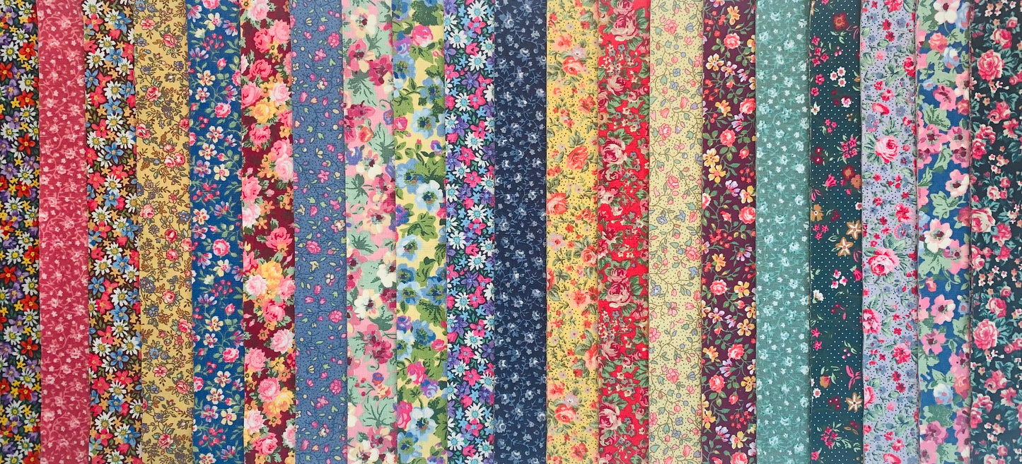 Quilters Florals Fat Quarter Bundle - 20 Fabrics, 20 Total Fat Quarters