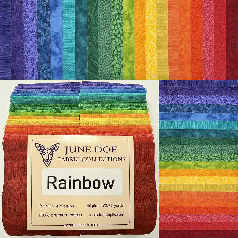 June Doe Fabric Collections - Rainbow - 40-Strip Pack