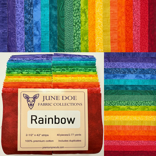 June Doe Fabric Collections - Rainbow - 40-Strip Pack