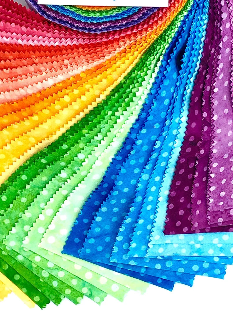 Maywood Studio - Java Batiks - Rainbow Dots - 40 Strips