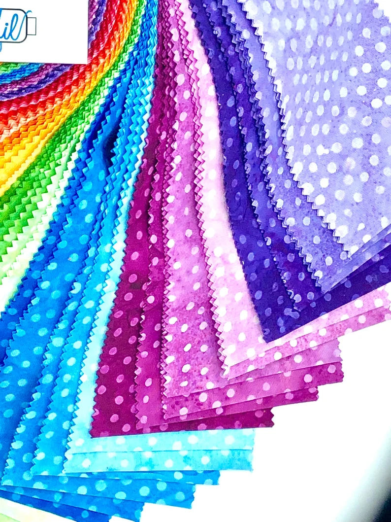 Maywood Studio - Java Batiks - Rainbow Dots - 40 Strips