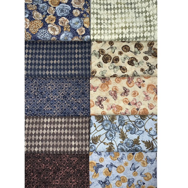 Choice Gallery "Romantic Garden" Half-yard Bundle - 10 Fabrics, 5 Total Yards