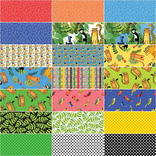 Charm Pack 5x5 Squares - Benartex Safari Fun - 40 5" Squares