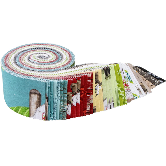 Riley Blake Spring Barn Quilts 2.5" Strips - 40-Strip Rolie Polie