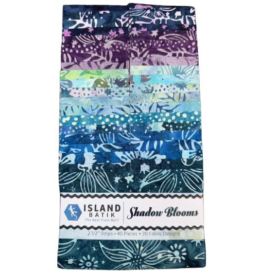 Island Batik - Shadow Blooms - 20 Fabrics, 40 Total Strips