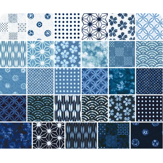 Robert Kaufman Shibori Blues Roll-up (RU-1305-40) - 40 Strip Roll ...