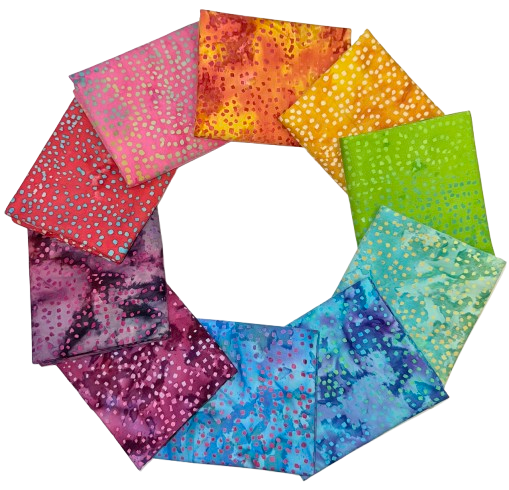 Anthology Batiks "Sparkle & Shine" Half-yard Bundle - 10 Fabrics, 5 Total Yards