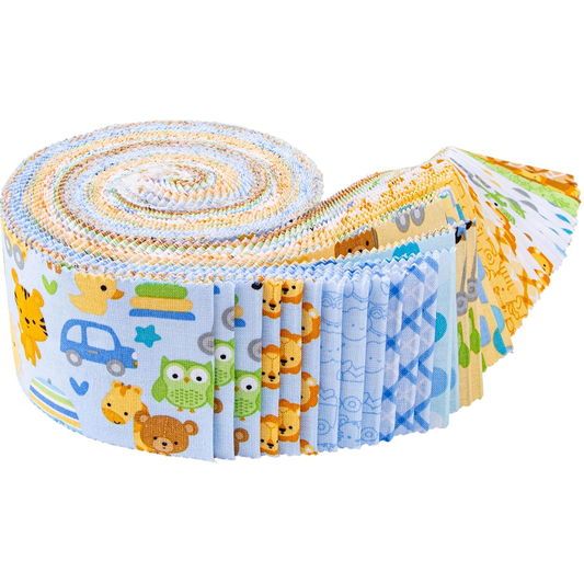 Riley Blake Special Delivery (Baby Boy/Nursery) - 40 Strip Rolie Polie