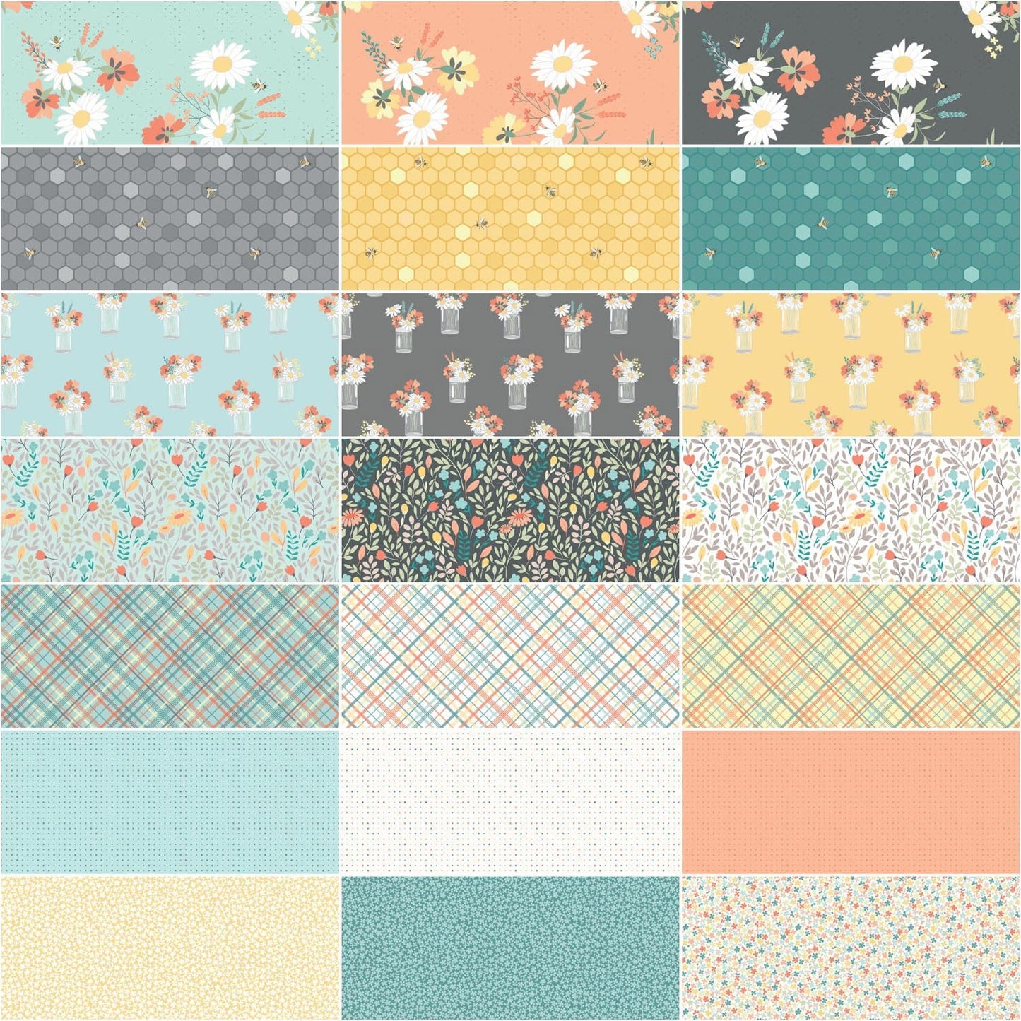 Riley Blake Sunshine and Sweet Tea 2.5" Strips - 40-Strip Rolie Polie