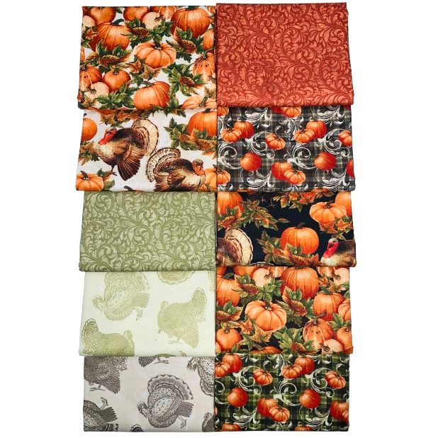 Benartex "Turkey Time" Half-Yard Bundle - 10 Fabrics, 5 Total Yards