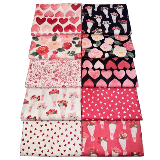 Riley Blake "My Valentine" Half-yard Bundle - 10 Fabrics, 5 Total Yards