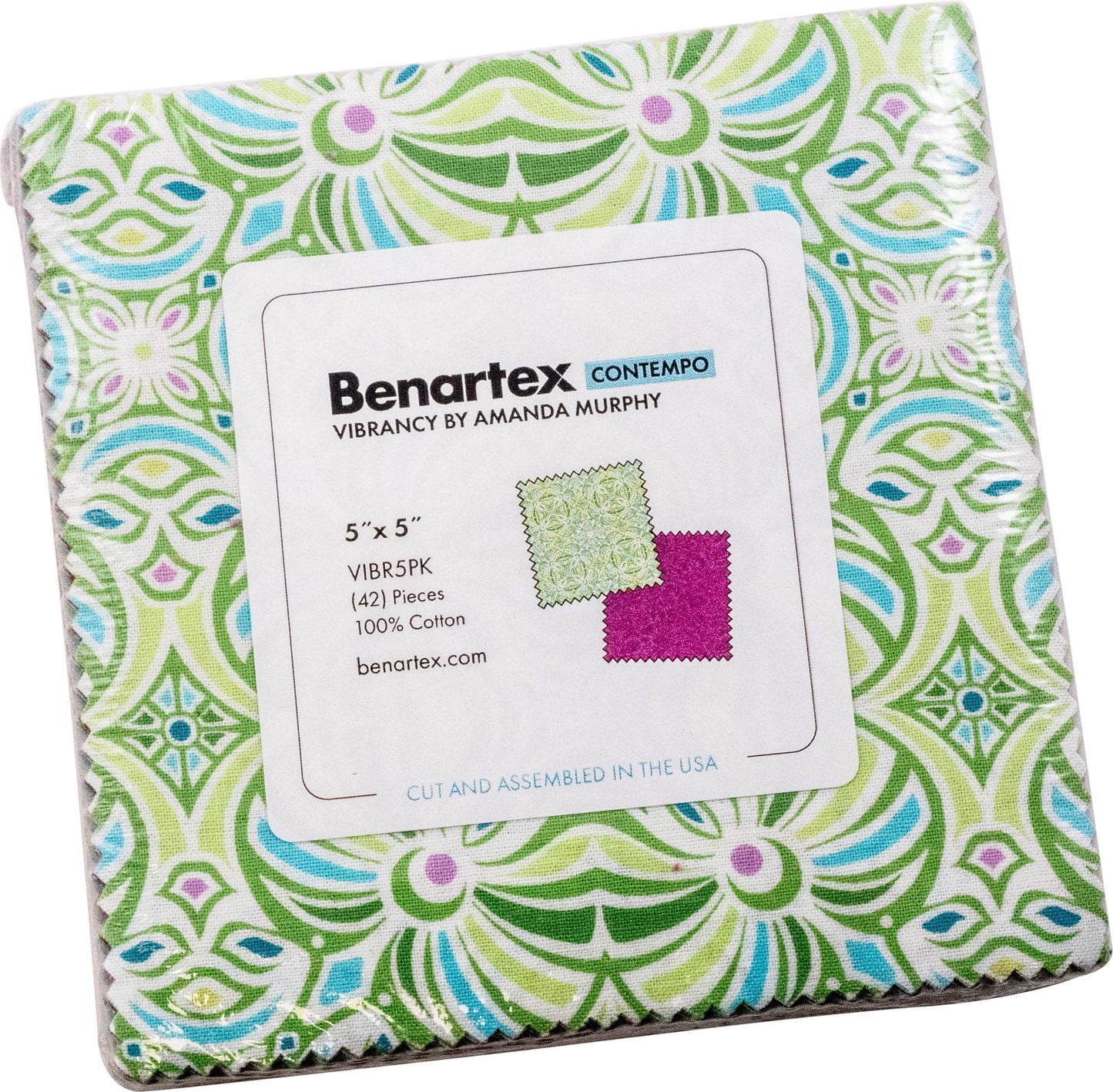 Charm Pack 5x5 Squares - Benartex Vibrancy - 40 5" Squares