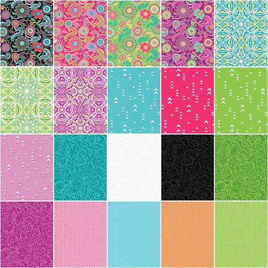 Charm Pack 5x5 Squares - Benartex Vibrancy - 40 5" Squares