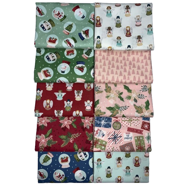 Riley Blake "Christmas Village" Half-yard Bundle - 10 Fabrics, 5 Total Yards