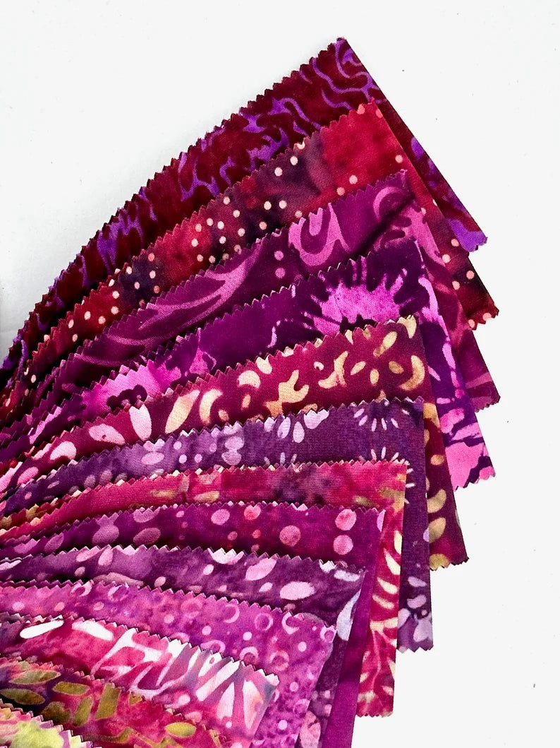 Maywood Studio - Java Batiks - Wine Purple - 40 Strips