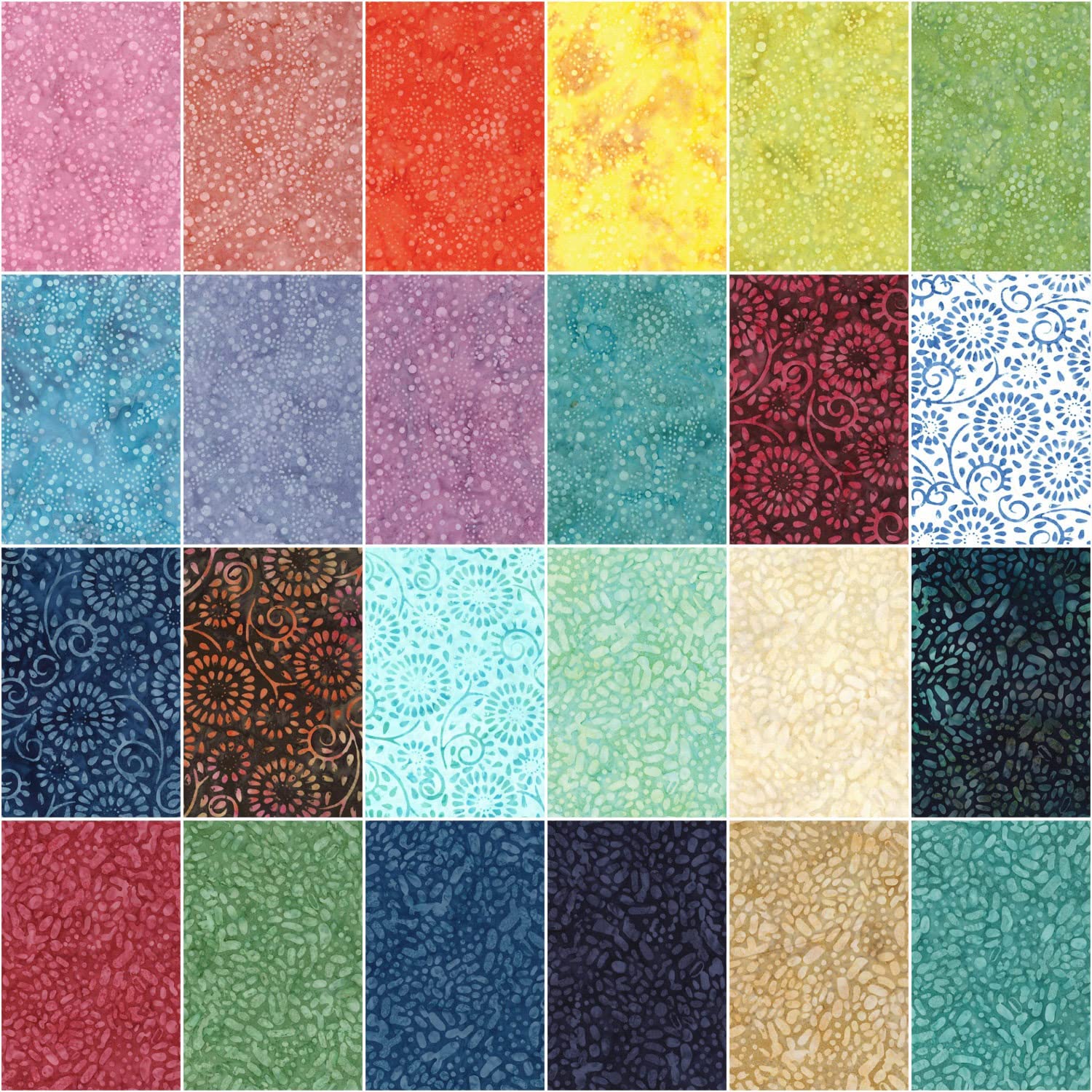 Charm Pack 5x5 Squares - Benartex Bali Batik Stone Garden - 40 5