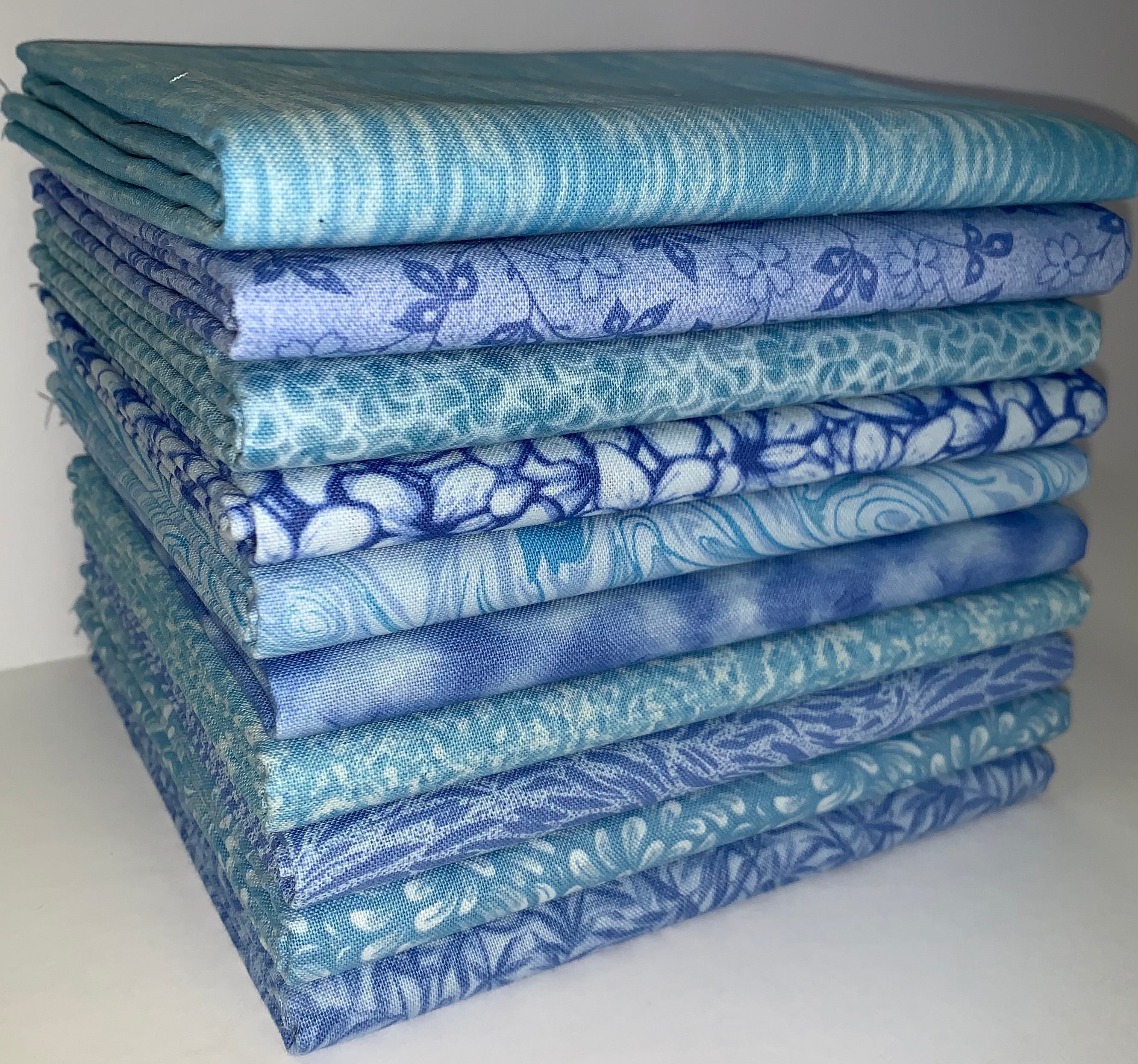 Basic Colors - Sky (Lt. Blue) Half-yard Bundle - 10 Fabrics, 5 Total Y ...