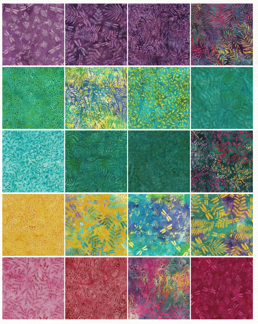 Island Batik - Sunny Meadow - 20 Fabrics, 40 Total Strips ...