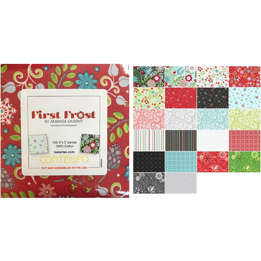 Nodsaw Charm Packs for Quilting 5 inch - 42-5 Cotton Fabric Quilt Squares  - Floral Gingham and Polka Dot Print Quilting Fabric 5x5 inch Square Bundle