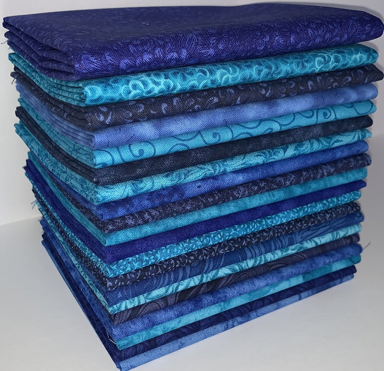 Azure Hues Fat Quarter Bundle - 20 Fabrics, 20 Total Fat Quarters ...