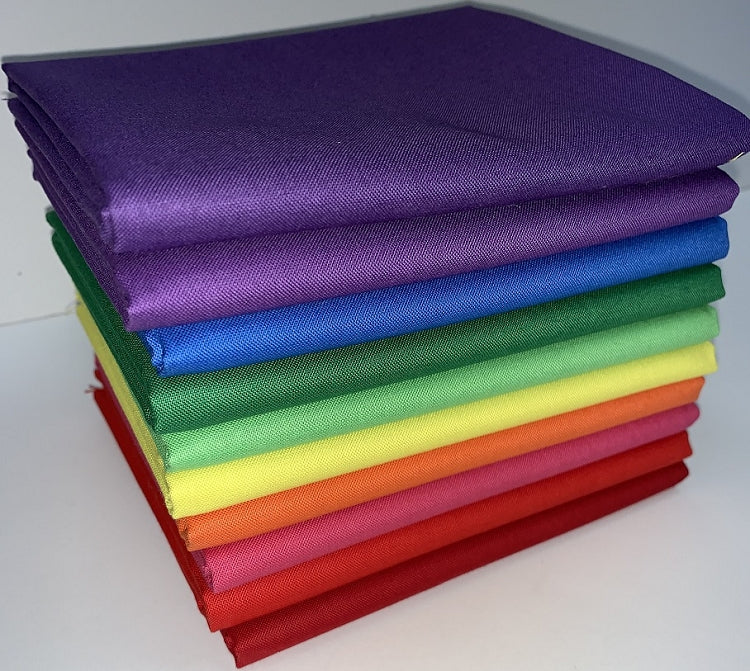 Supreme Cotton Solids ROYGBIV Half-yard Bundle - 10 Fabrics, 5 Total Y ...